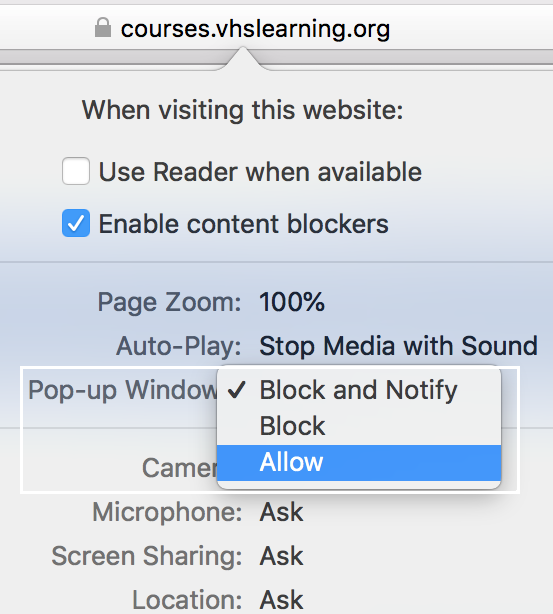 How to Disable Popup Blockers